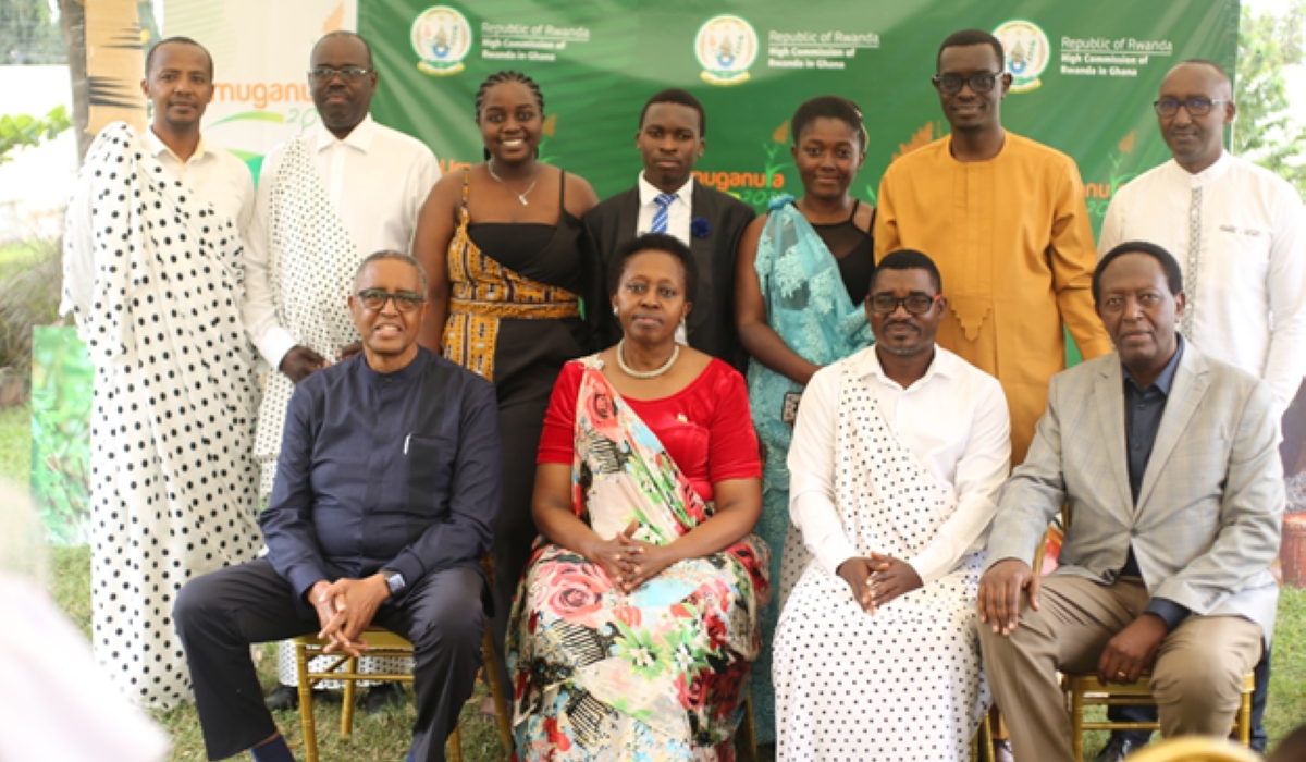 Members of the newly elected team with the team of the High Commission of Rwanda in Ghana. / Courtesy