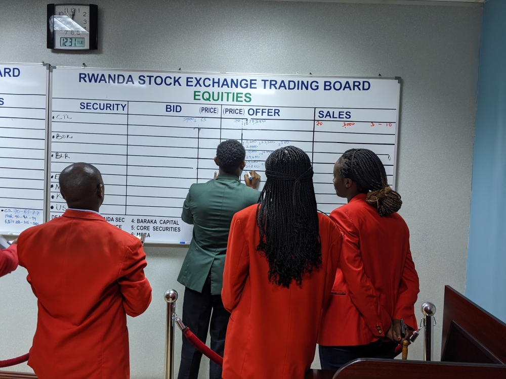 Trading at Rwanda Stock Exchange on December 31, 2019. file