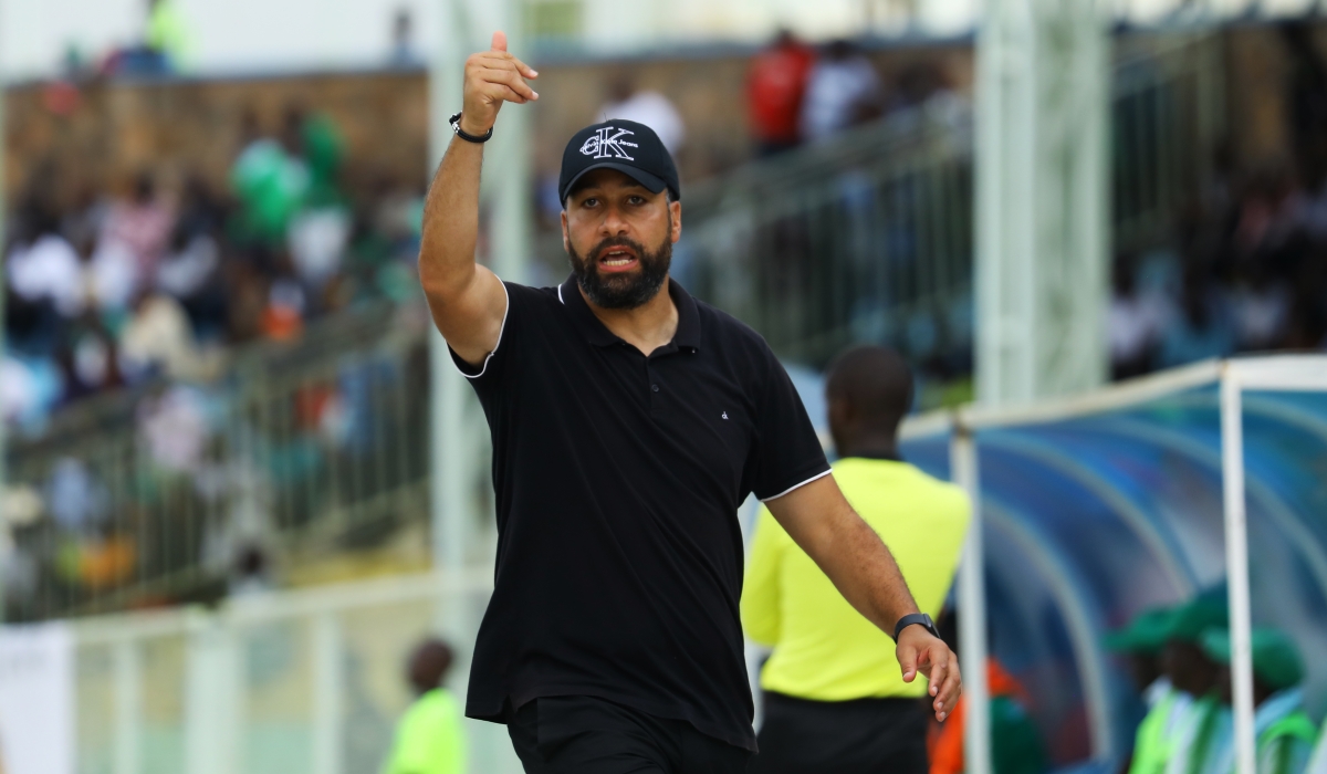 APR FC head coach Adil Errade Mohamed during the match. / Sam Ngendahimana