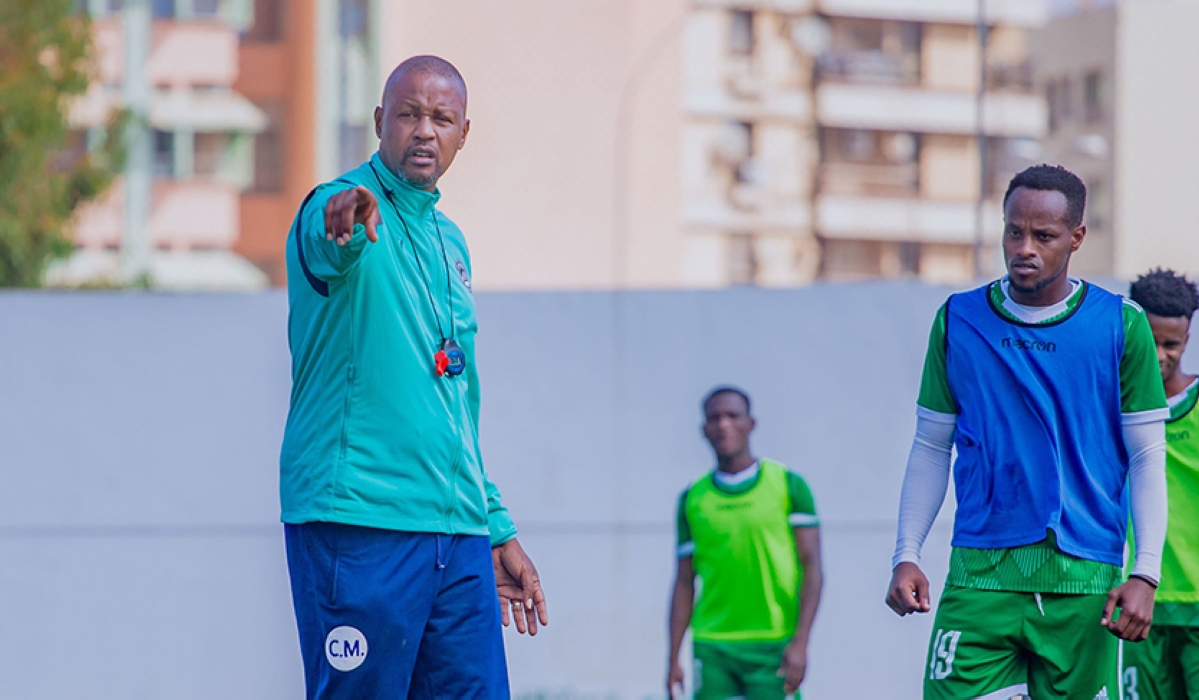 AS Kigali Head coach Andre Casa Mbungo during a training session. COURTESY