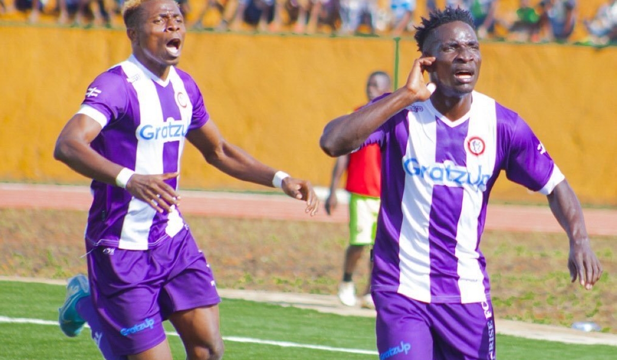 Sunrise FC players celebrate a goal during a league match last season. Frank Kahangwa  the club&#039;s SG said, the club&#039;s target is to finish in the top half of the league table. Courtesy