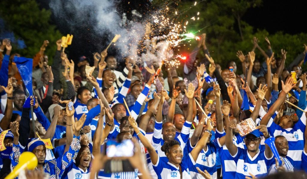 Supporters celebrate after beating Sunrise FC at Kigali Stadium. Photo: Courtesy.