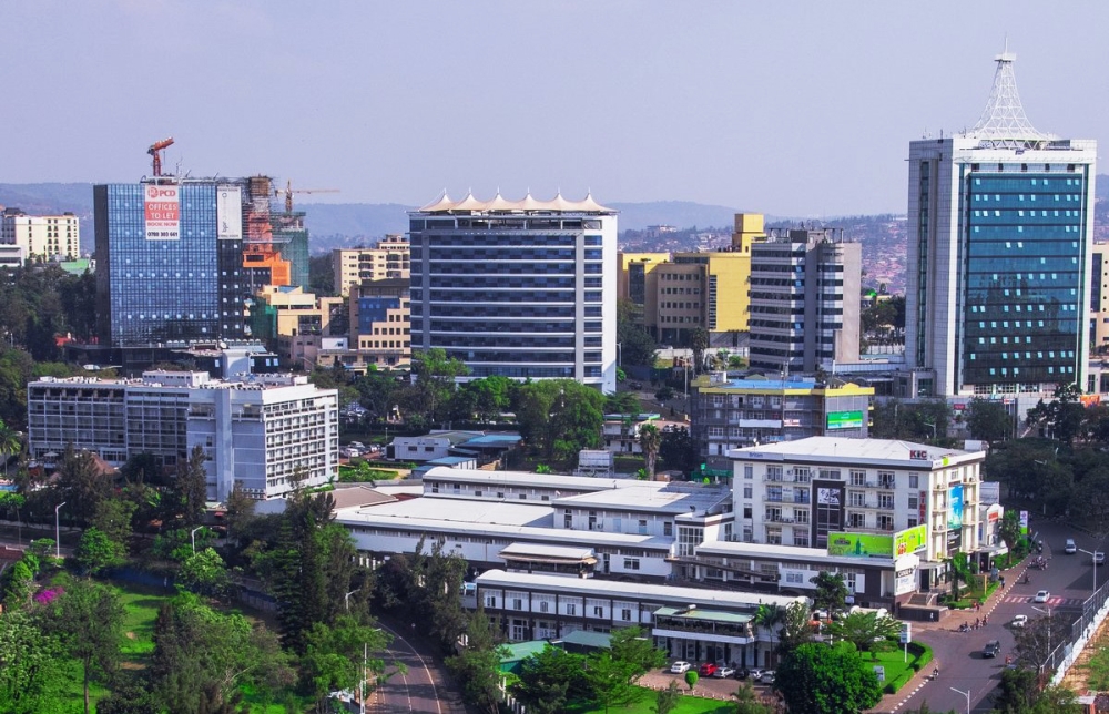 Aerial view of Kigali city&#039;s Business District. Rwanda has been ranked fifth in visa openness in Africa, and the top in the East African region among countries. File