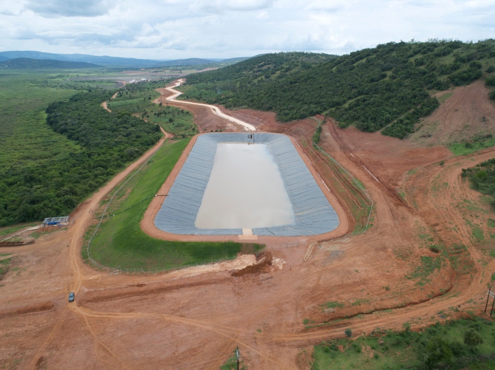 An Aerial view of the ongoing construction activities of some infrastructure at Gabiro Agribusiness Hub in Nyagatare District.  Developed to cater for the country’s food security needs and  to increase the  exports, so far eleven investors are set to start carrying out commercial farming on 4,000 hectares  in April 2023. Courtesy