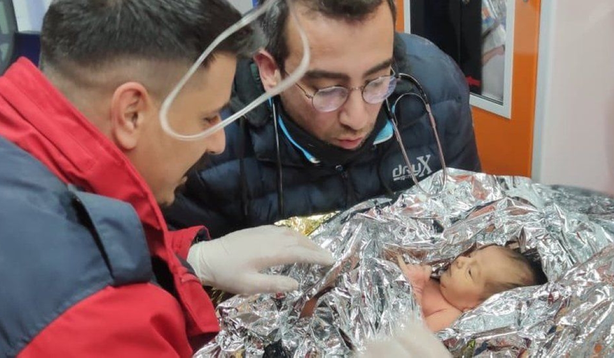 A baby girl born under the rubble of earthquake in Syria.