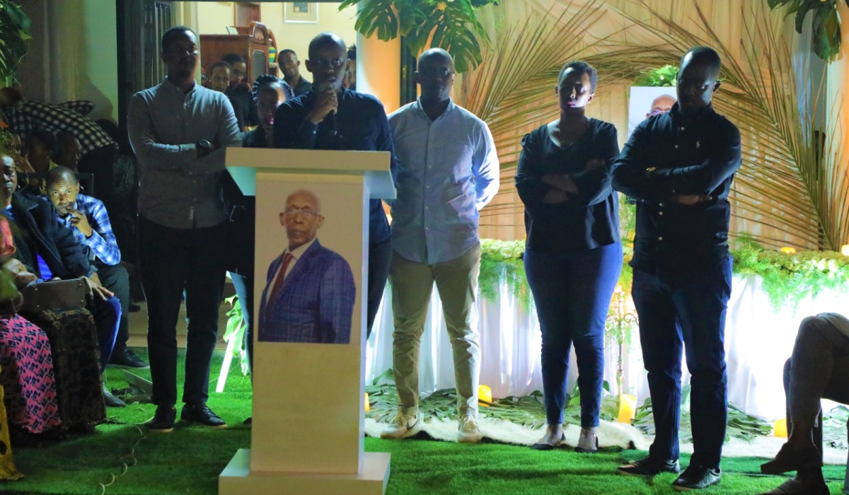 Late Rwigamba&#039;s children speaking during a night vigil held to celebrate the life of Rwigamba, on Saturday, February 18. Photos by Craish Bahizi