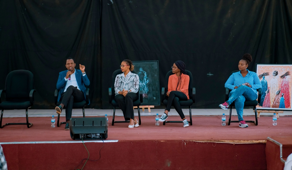 Sharif Yusuf Mugabo, Anna Mapendo, Alliance Stella Ishimwe and Jemima Kakizi., the panel that talked about mental health.