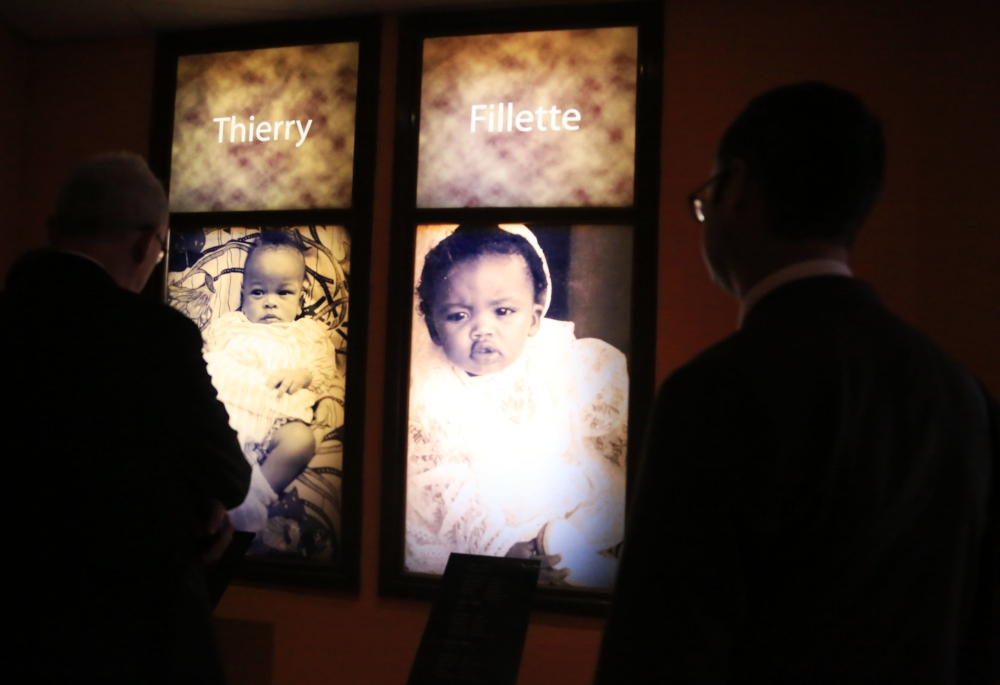 Archived photos of Thierry and Fillette, two babies killed during the 1994 Genocide against the Tutsi.
Photographed inside the Kigali Genocide Memorial.