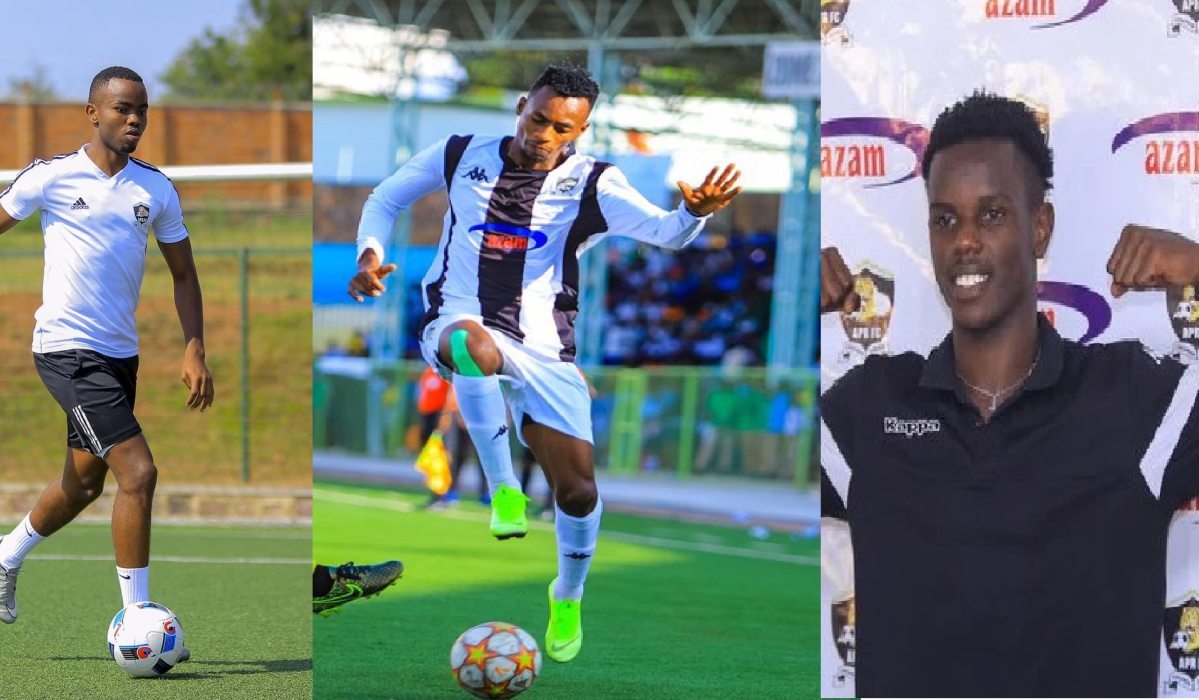 L-R: APR defenders Claude Niyomugabo, Prince Buregeya and  Clement Niyigena will be out for the remainder of the season through injury-File