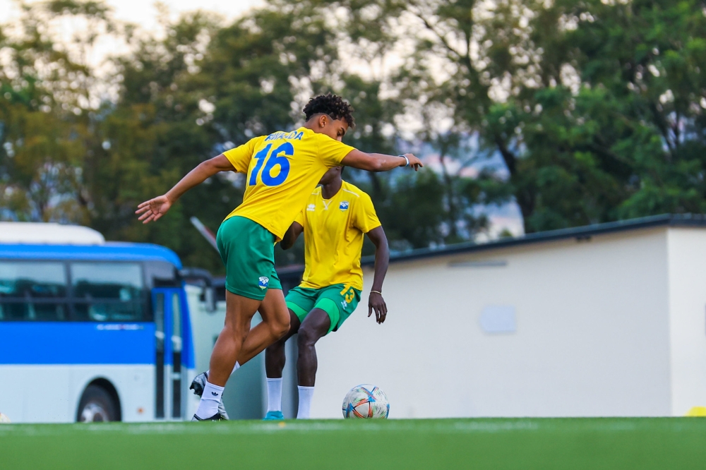 US-based starlet Noe Uwimana (#16) during Amavubi training session on Tuesday-Olivier Mugwiza