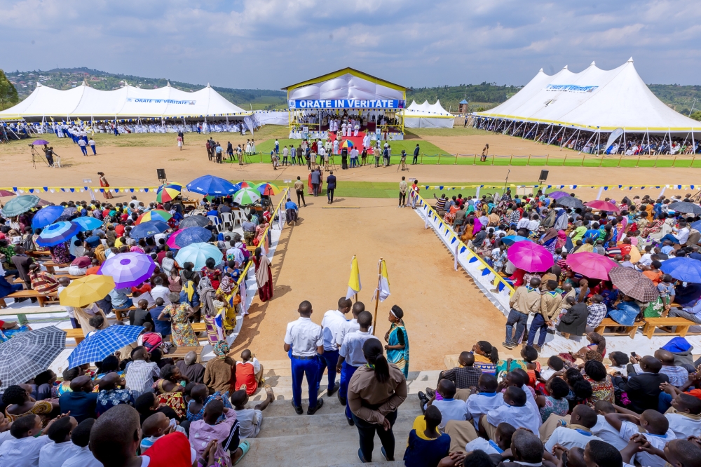 Thousands of believers attend during the Episcopal ordination ceremony at Kabgayi on Saturday, June 17 