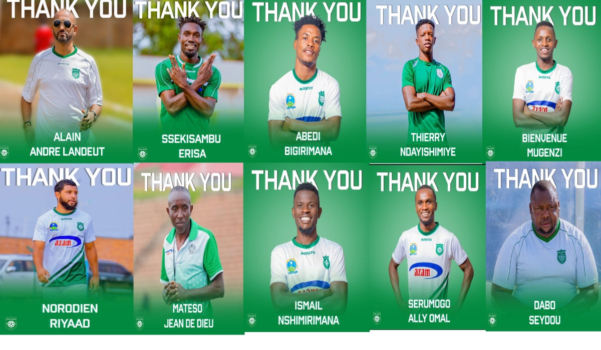 A collage picture of players and coaches that were released by SC Kiyovu after concluding the league. Courtesy