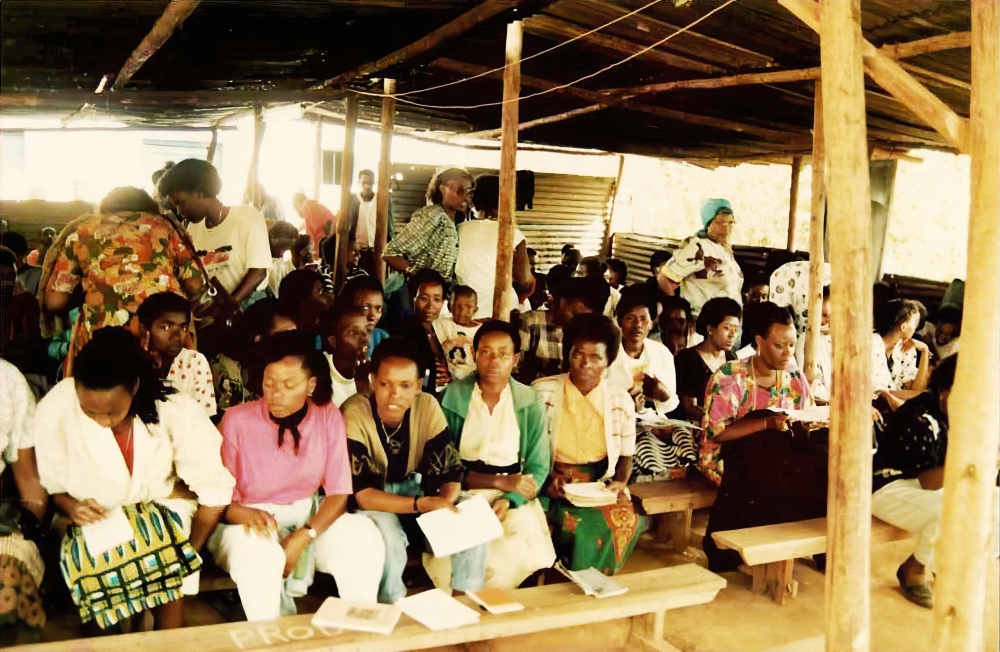 Women cadres of RPF-Inkotanyi during a meeting in this undated photo in the liberation struggle.