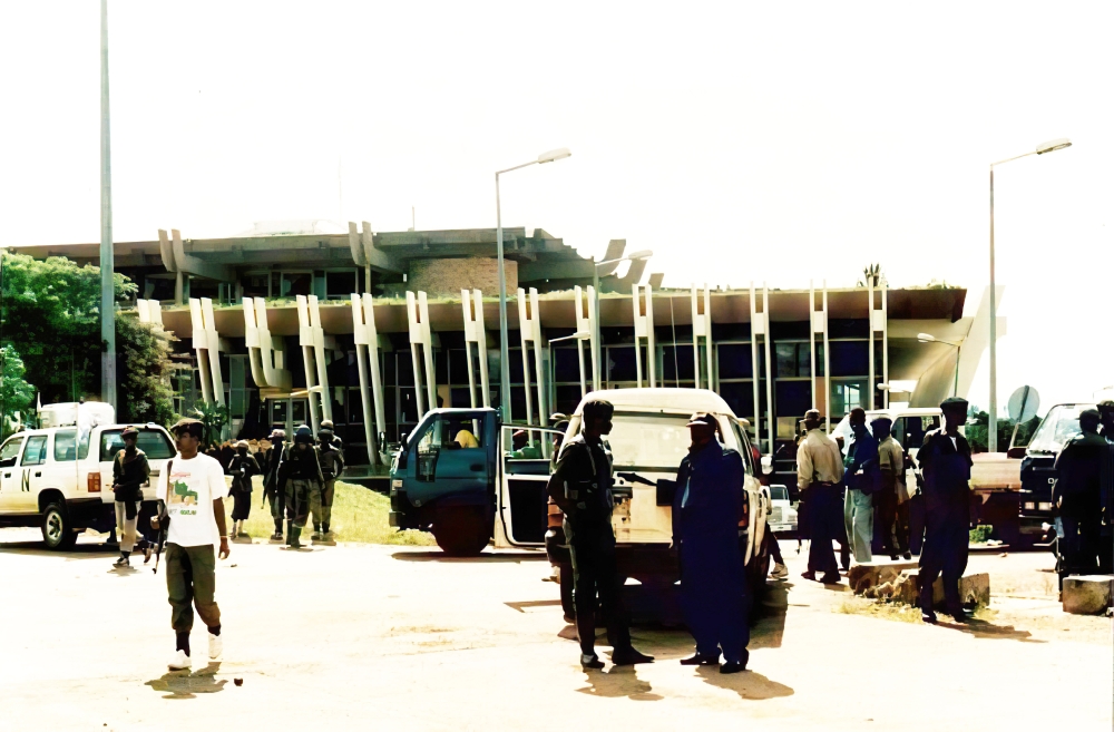 RPA soldiers at Kigali International Airport after it was overrun by the then rebel force.