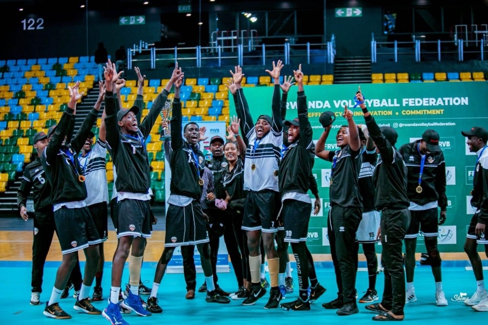 Champions APR players celebrate after winning the 2023 Liberation Cup tournament on Sunday.