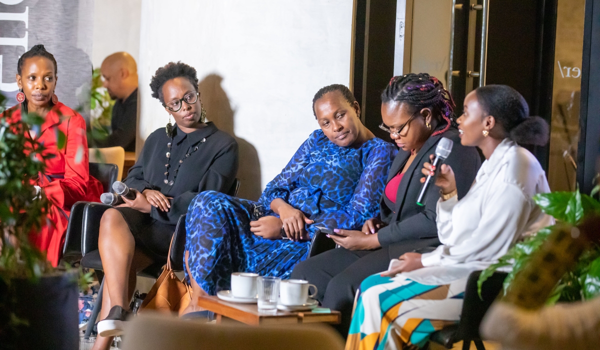 A panel discussion of women from international organizations, business, entrepreneurship, activism, and art on June 20. All photos by Willy Mucyo