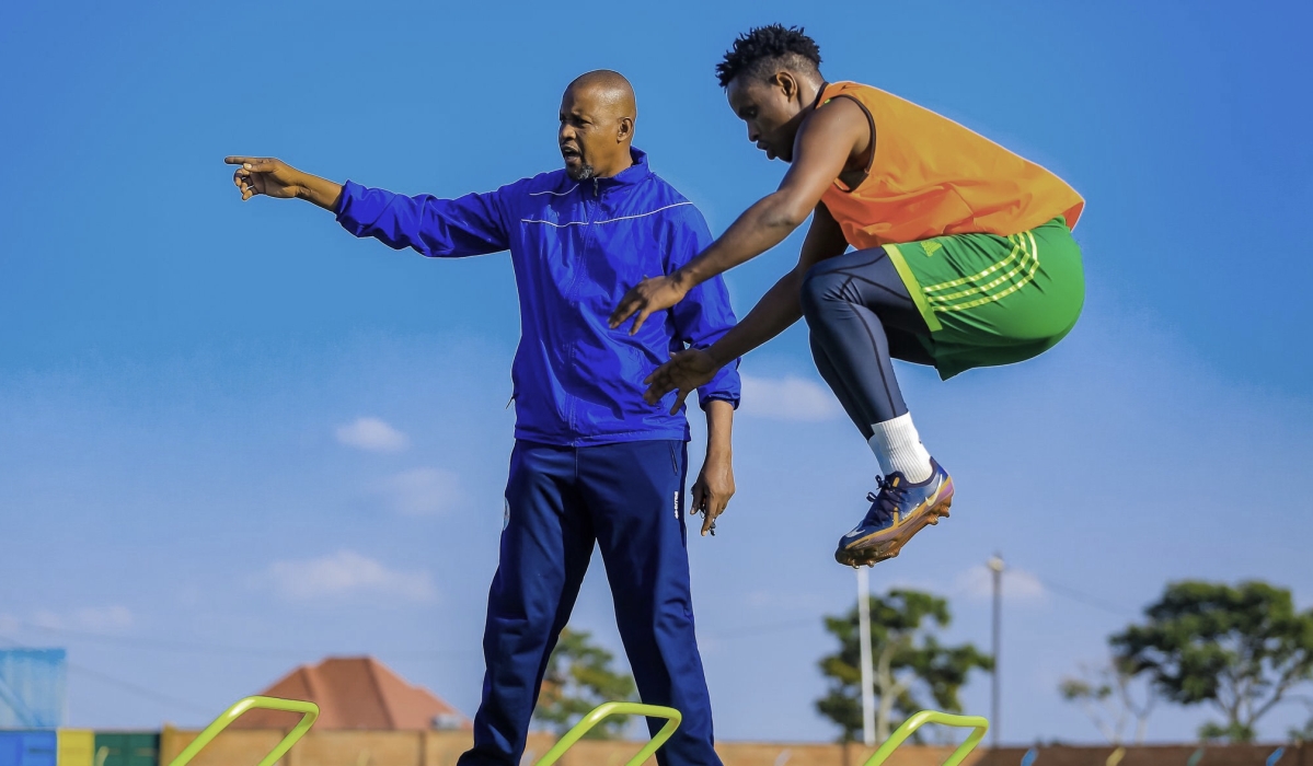 AS Kigali head coach Andre Cassa Mbungo during a training session. Mbungo has committed his future to AS Kigali after penning a two-year contract extension which will keep him at the club until 2025. Courtesy