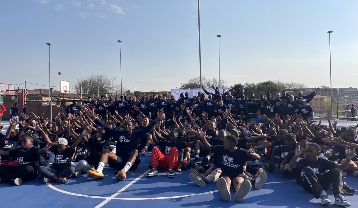 The camp is bringing together 80 male and female high-school-age prospects from more than 25 African countries to learn from current and former NBA and WNBA players, legends and coaches. DAMAS NKOTANYI