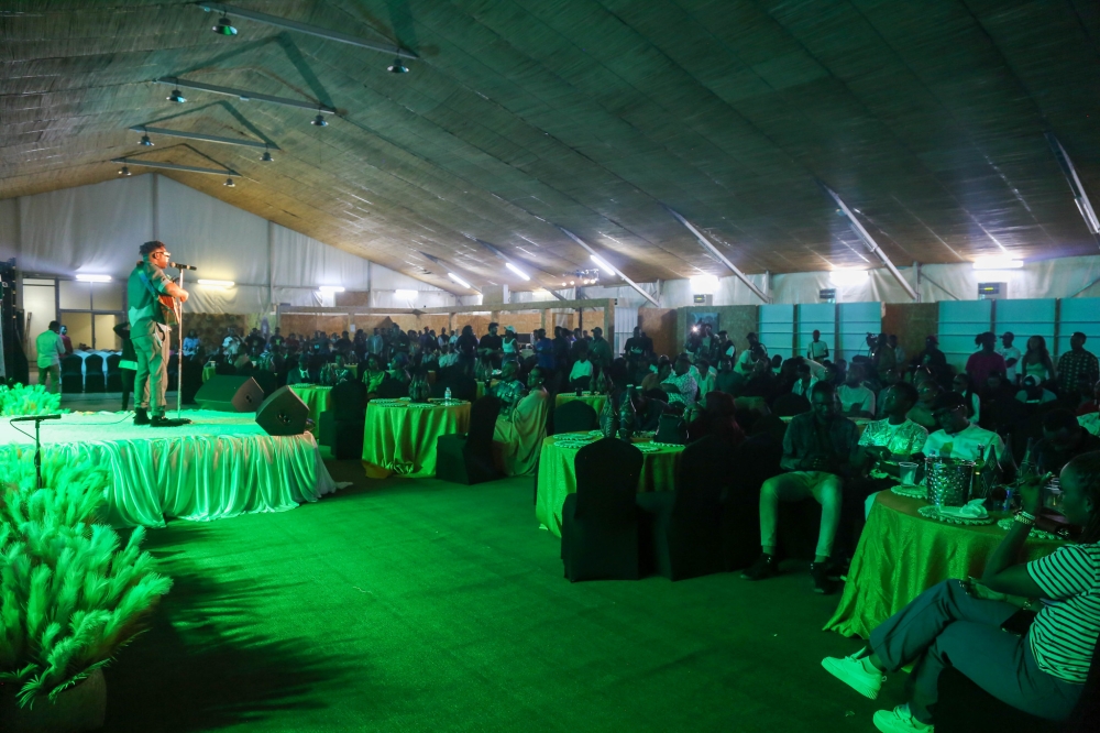 Bosco Niyo , the singer during his performance at Rumaga&#039;s album launch on Friday, August 11 at former Camp Kigali. 