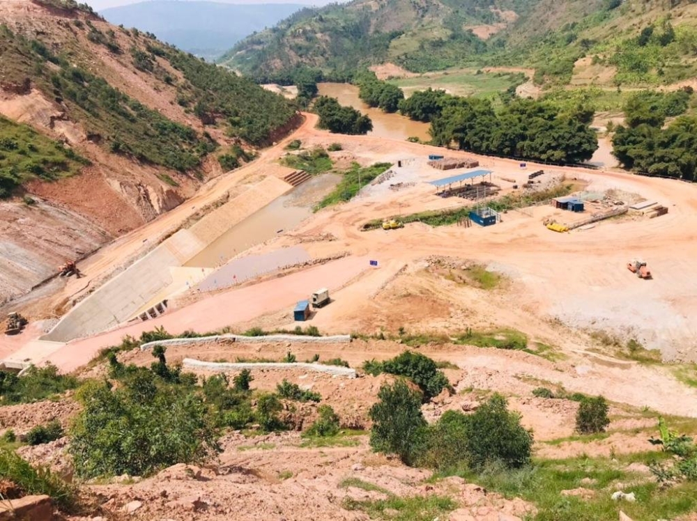 An aerial view of the ongoing construction activities of the 43.5MW Nyabarongo II hydropower plant in Gakenke Ditrict. Courtesy