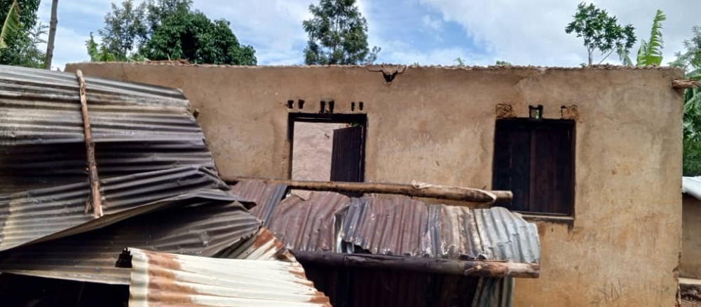 One of the 61 houses that were destroyed by strong wind  in Nyagatare district.Courtesy