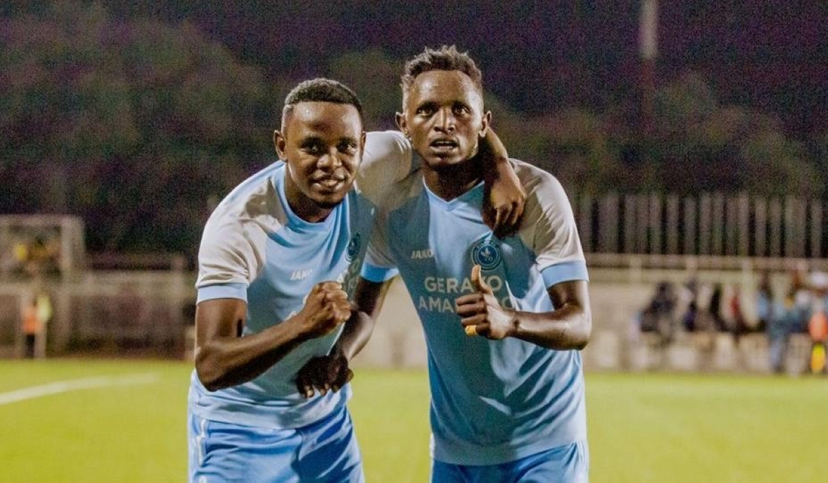 Striker Bienvenue Mugenzi (R) has had a bright to the season since his move to Police FC from Kiyovu. He scored a goal and assisted another against former side Kiyovu SC as the law enforcers thrashed them 3-1 on October 20-courtesy 