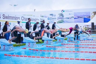 Swimmers compete during the 8th Africa Aquatics Zone 3 Swimming Championship in Kigali on Saturday, November 25. Courtesy