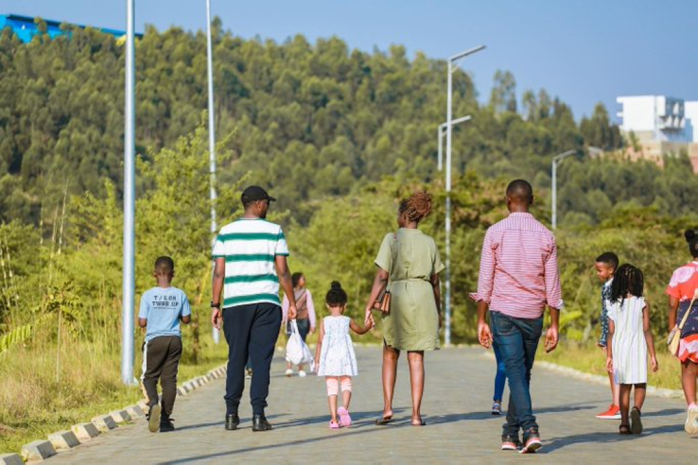 Kigalians on walkways of the newly restored Nyandungu wetland,that was officially inaugurated on July 18, 2022 . The 121 hectares wetland was rehabilitated to become Ecotourism Park. Courtesy