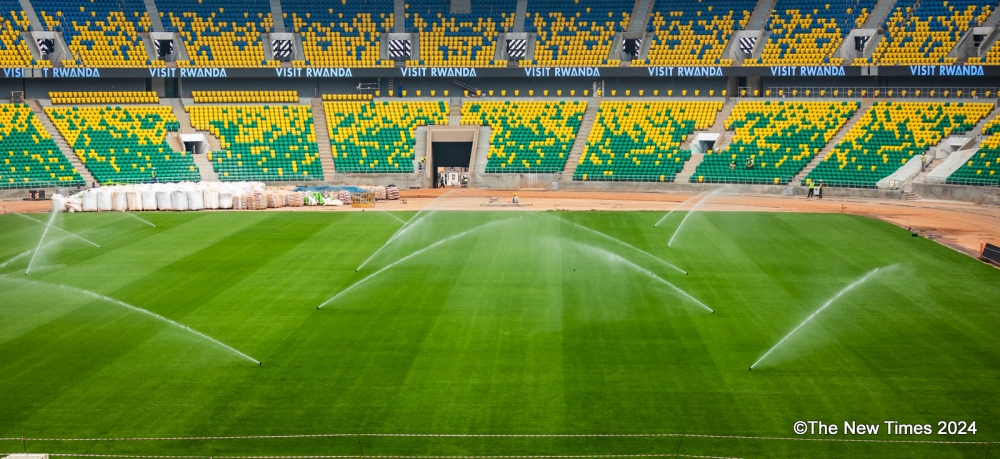 An inside view of Rwanda’s revamped Amahoro National Stadium, as seen on January 11, 2024. Engineers say the new 45,000-seater sports facility will be ready before the August construction deadline. Photo by Dan Gatsinzi