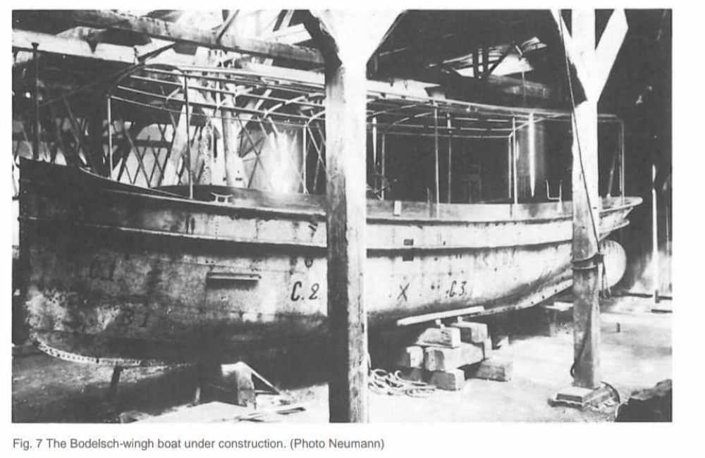 The boat under construction before WWI took place.