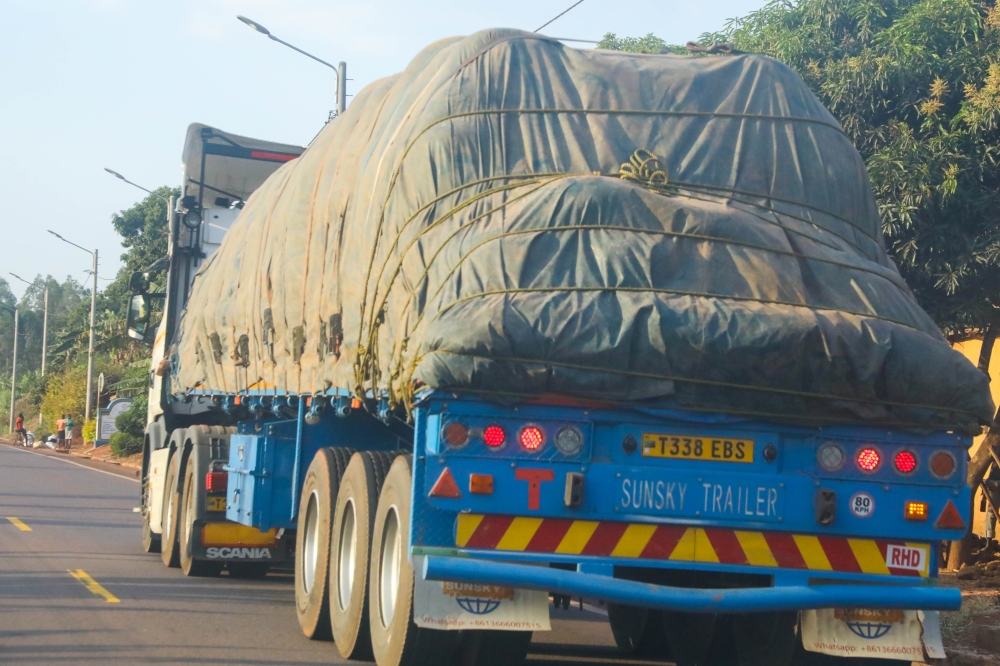 Cross border cargo trucks transport goods from Tanzania to Rwanda.The National Bank of Rwanda (NBR) remains concerned about the risks posed by disruptions in the Red Sea on international commodity prices. (File Photo)  