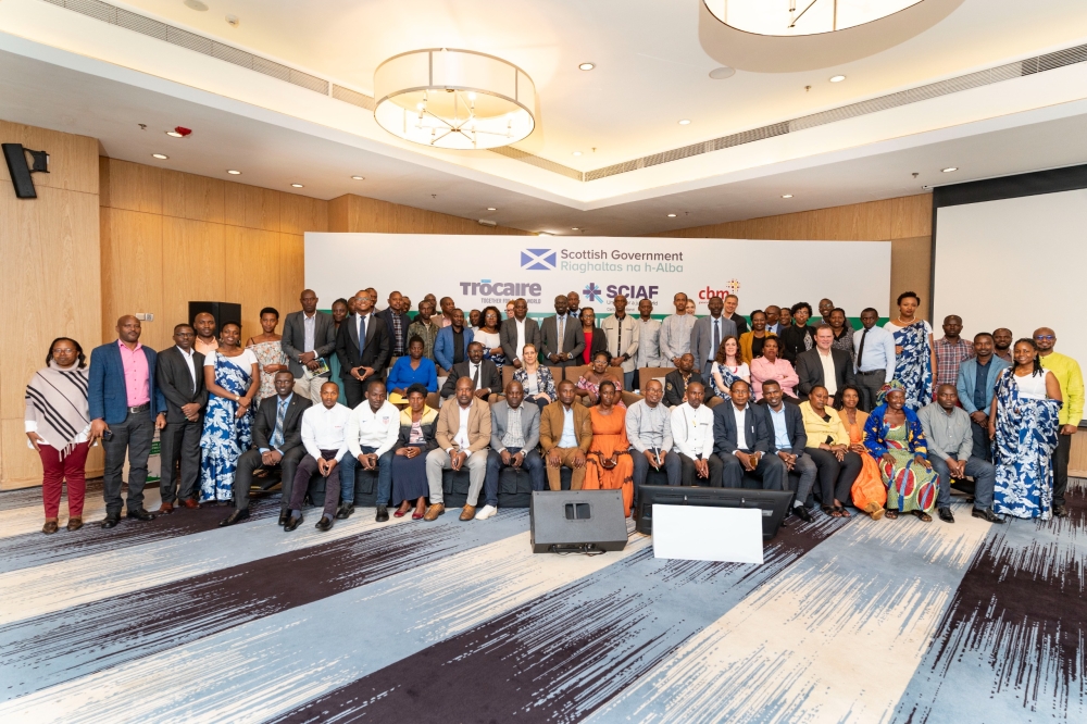 SCIAF and consortium partners Trócaire, CBM UK and five Rwandan partners supported by the Scottish Government during the launch of the Climate Justice Programme at Kigali Marriott Hotel, on February 2024. Photos: Courtesy/ Trócaire Rwanda.