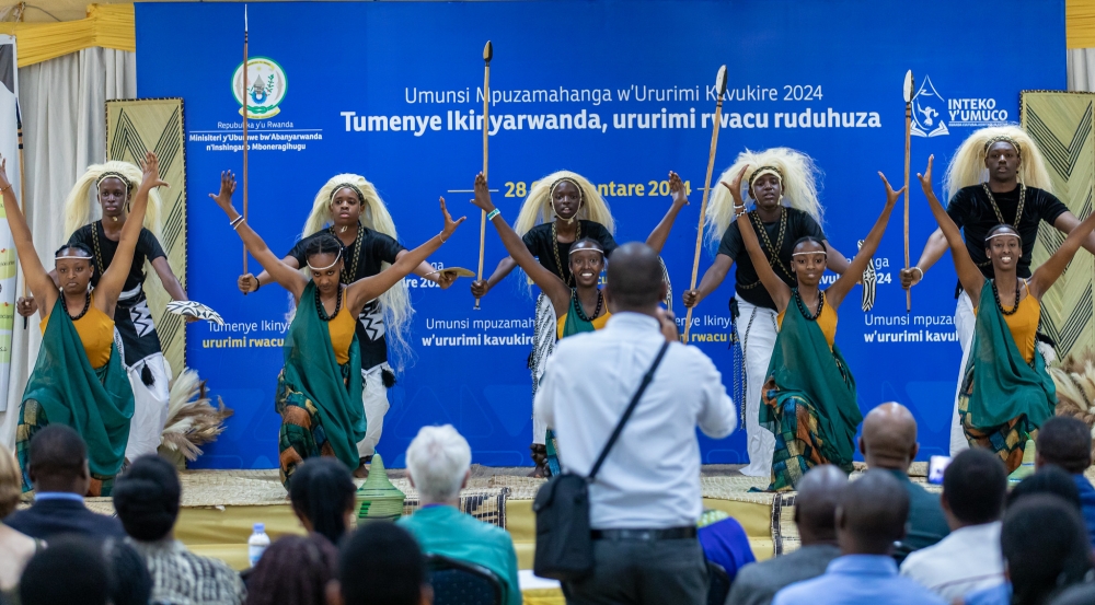 Some of the students of Green Hills Academy, entertain delegates during the celebration of the International Day of Mother Tongue at Green Hills Academy in Kigali on Wednesday, February 28. All photos: Dan Gatsinzi.