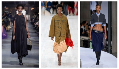 Some of the Rwandan models that graced the runway at the Paris Fashion Week recently.