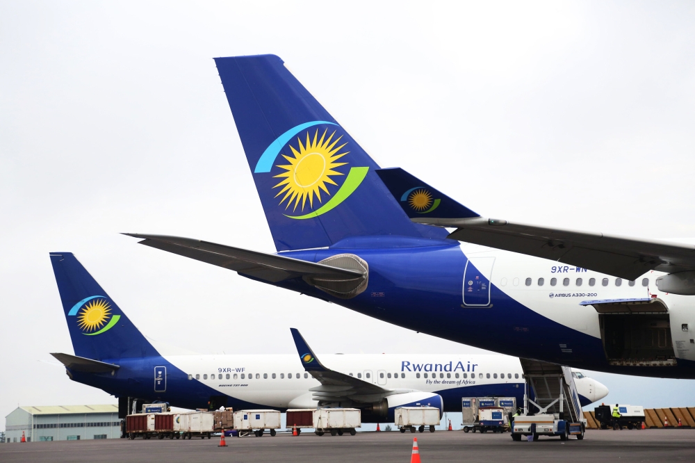 Rwandair&#039;s plane at Kigali International Airport, Sam Ngendahimana