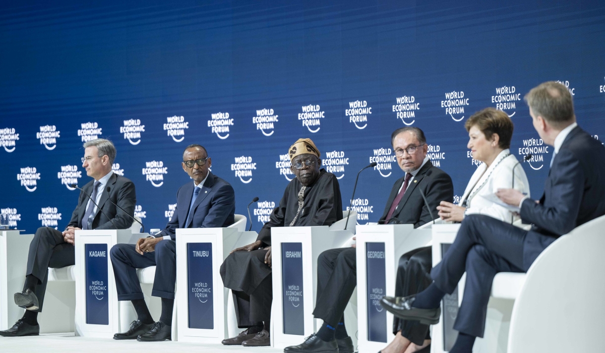 President  Kagame alongside President Bola Ahmed Tinubu of Nigeria, PM Anwar Ibrahim of Malaysia, Kristalina Georgieva, Managing Director of IMF and Peter Orszag CEO of Lazard Group. Village Urugwiro