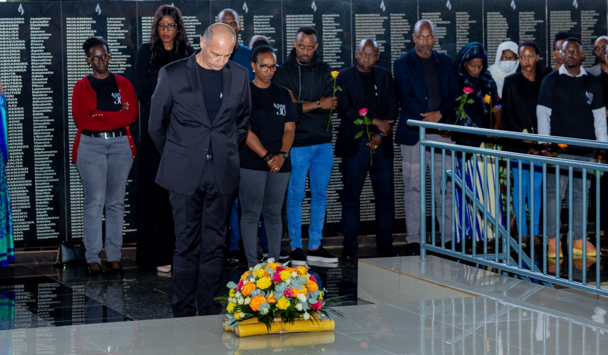 Management and staff of Bralirwa observe a moment of silence to pay tribute to victims of the Genocide against the Tutsi. Courtesy