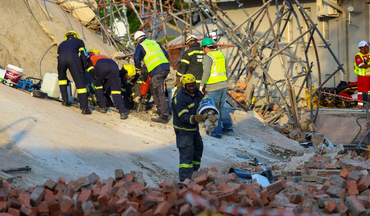 The multi-story building collapsed Monday afternoon in the coastal city of George. Internet