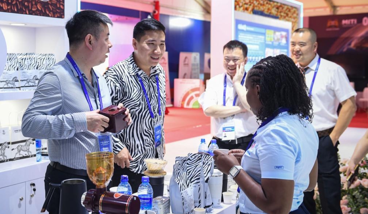 A coffee exhibitor shows coffee products during the China-Africa Economic and Trade Expo (CAETE) in Africa (Kenya) 2024 in Nairobi, Kenya, May 9, 2024. The CAETE in Africa (Kenya) 2024 kicked off on Thursday in the Kenyan capital of Nairobi as trade and investment between the two sides continue to expand.