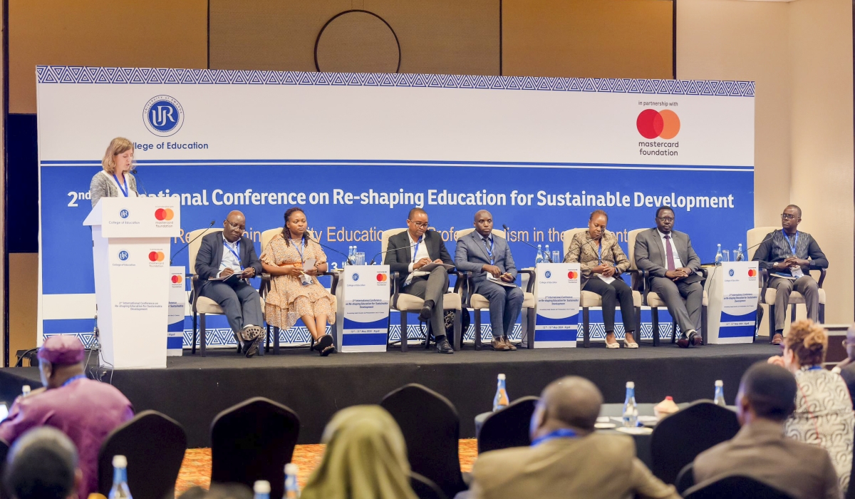 Panelists during a discussion at the 2nd International Conference on Re-shaping Education for Sustainable Development in Kigali. Courtesy