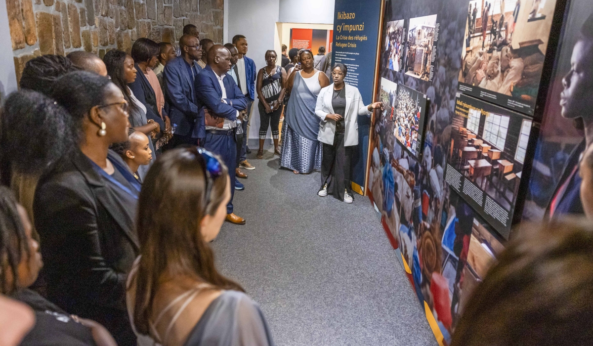 Africa Global Logistics staff and management during a guided tour of the Kigali Genocide Memorial  to pay tribute to victims of the Genocide on May 15. Photos by Olivier Mugwiza