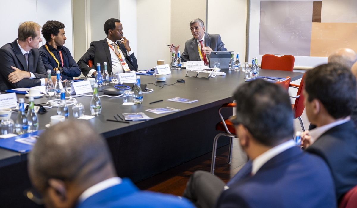 Delegates interact during a session on the puzzle to transform Africa’s agriculture sector on the sidelines of  the Africa CEO forum. Photos by Olivier Mugwiza