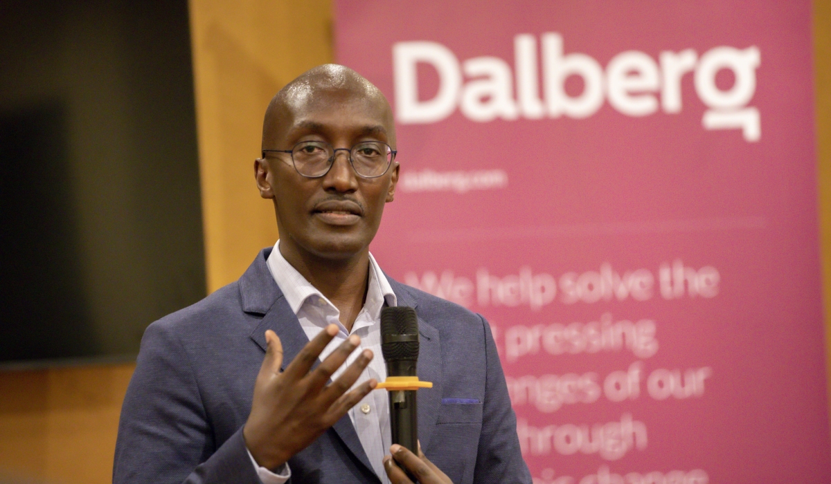 Leonard Mungarulire, Associate Partner and Rwanda Country Co-Director speaks during the event on Wednesday, May 15. Photos by Emmauel Dushimimana