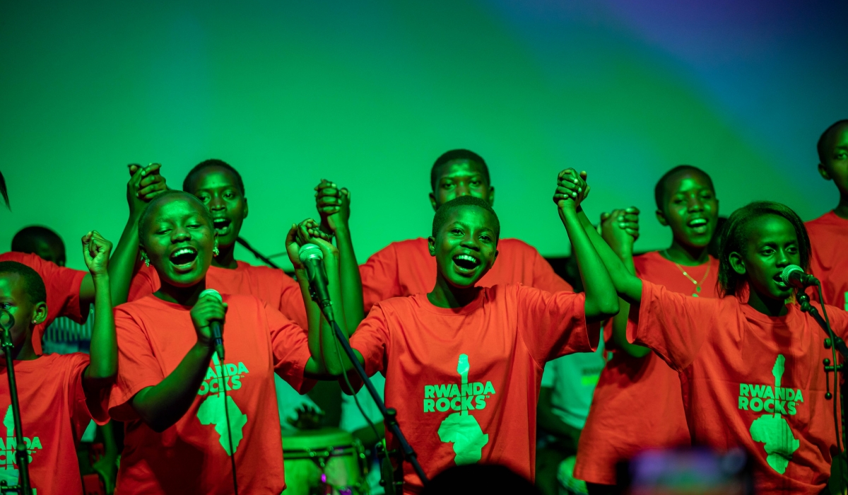A group of singers during their performance during the campaign to raise awareness of menstrual hygiene, and curb stigma around it on Tuesday, May 21. Dan Gatsinzi
