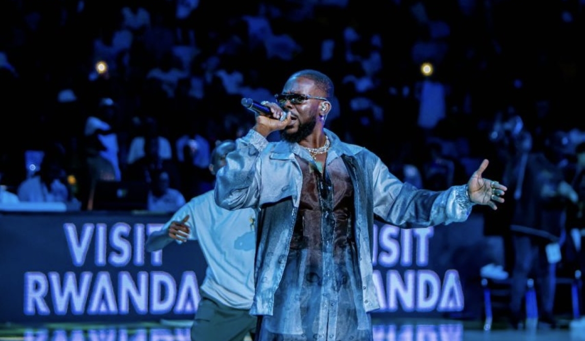 Nigerian musician Adekunle Gold during his performance at halftime show at BK Arena on Friday night
