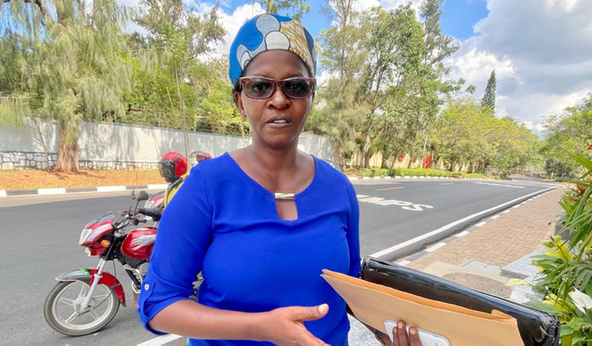 Ernestine Mukamurara speaks to The New Times after submitting her candidature to the National Electoral Commission for parliamentary elections, on May 24, 2024, in Kigali. Photo by  Emmanuel Ntirenganya