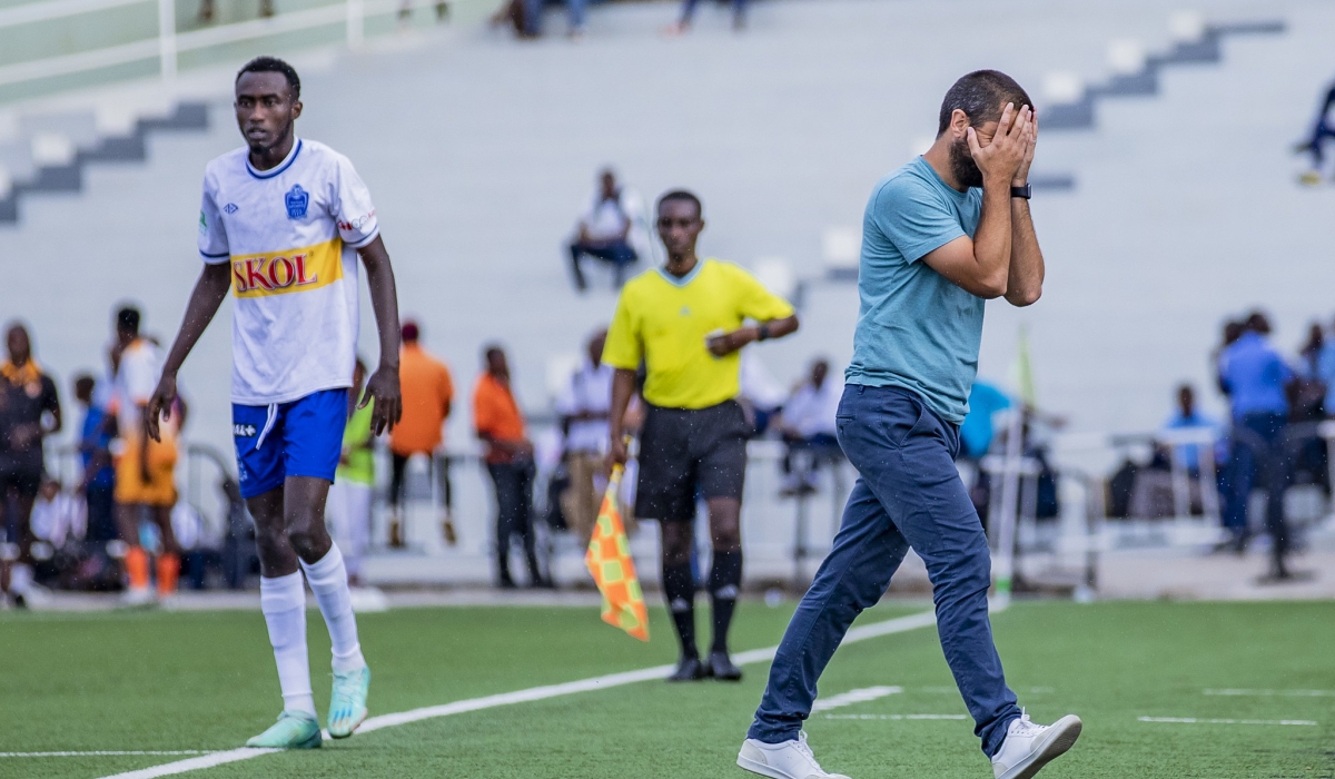 Rayon Sports head coach Julien Mette looks dejected during Peace Cup game against Bugesera. The coach is in talks to see how the club can  attempt to extend his contract. Emmanuel Dushimimana