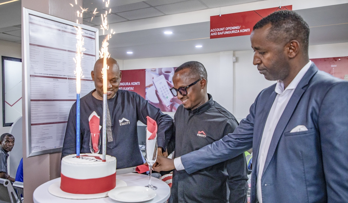 Equity Bank Rwanda officials  open a new branch in Kabuga, Kicukiro District on Friday, May 31. All photos by Emmanuel Dushimimana