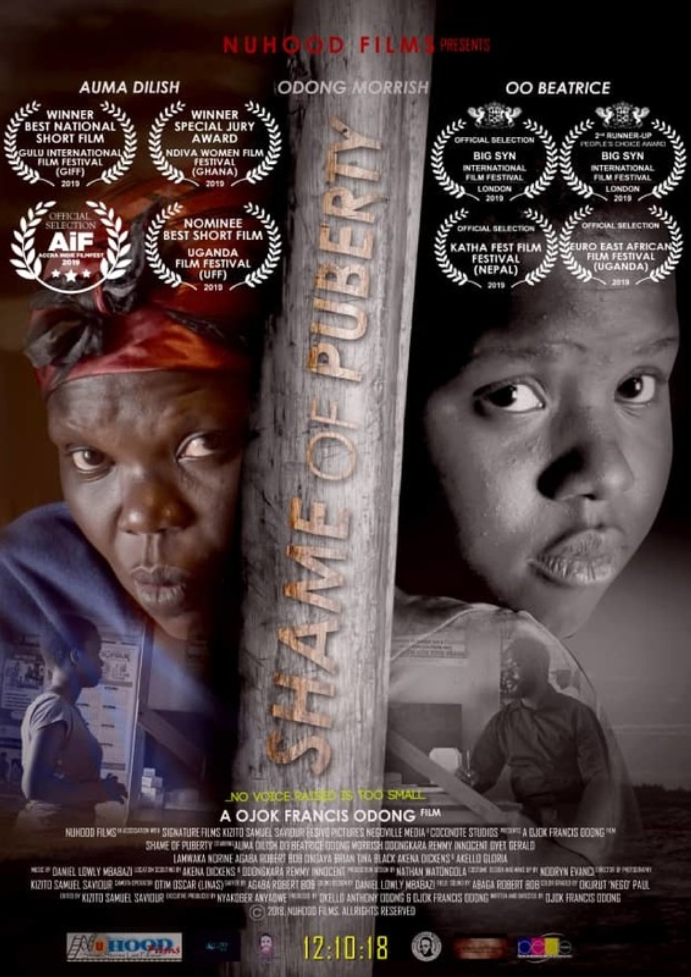SHAME OF PUBERTY is among films to be presented at URUSARO International Women Film Festival in Kigali Rwanda.
