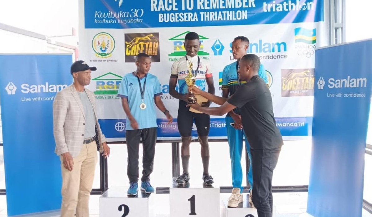 Samuel Tuyisenge won  the 2024 &#039;Race to Remember Triathlon&#039; tournament that took place in Bugesera District held on Sunday, June 2. Courtesy